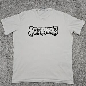 Dsquared2 Mens Graphic Logo T Shirt White‎ Size XXL Designer Streetwear